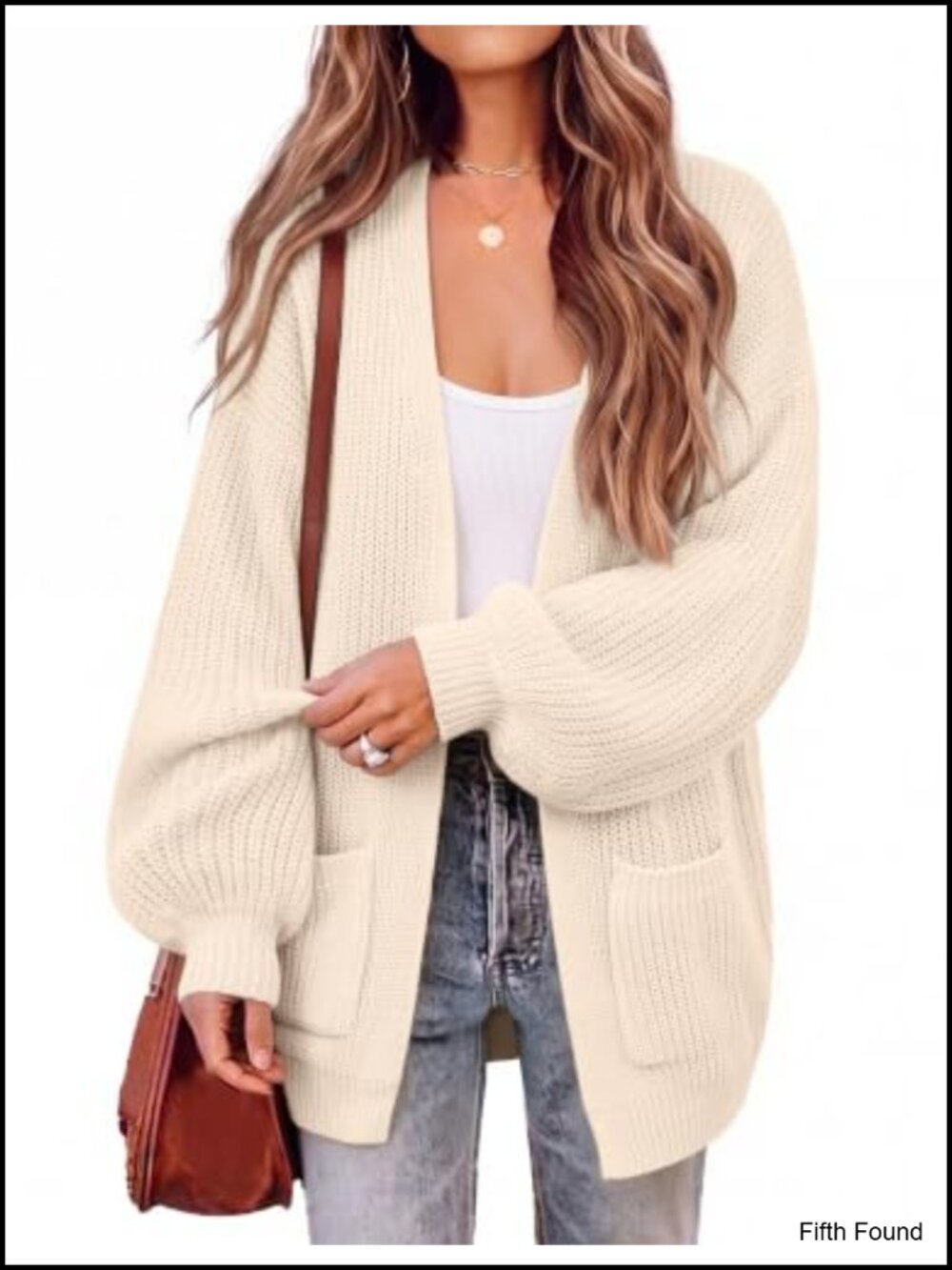 Chunky Waffle Knit Oversized Cardigan Open Front Bell Sleeve
